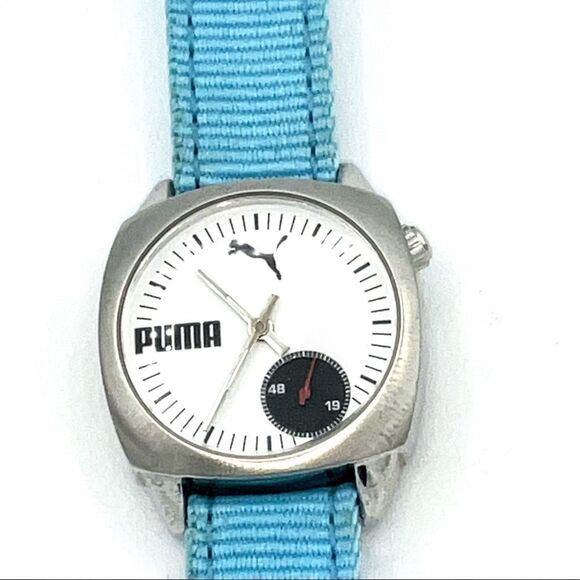 Puma Unisex Nylon Light Blue Wrist Watch - Picture 1 of 10